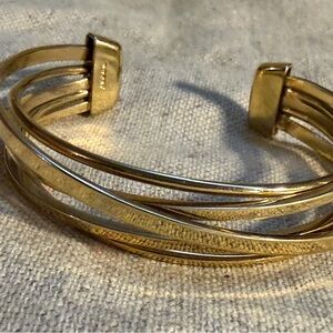 Monet Gold Tone Open Cuff Bracelet